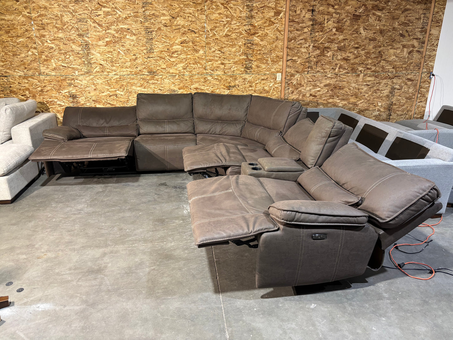 Brown Reclining Sectional