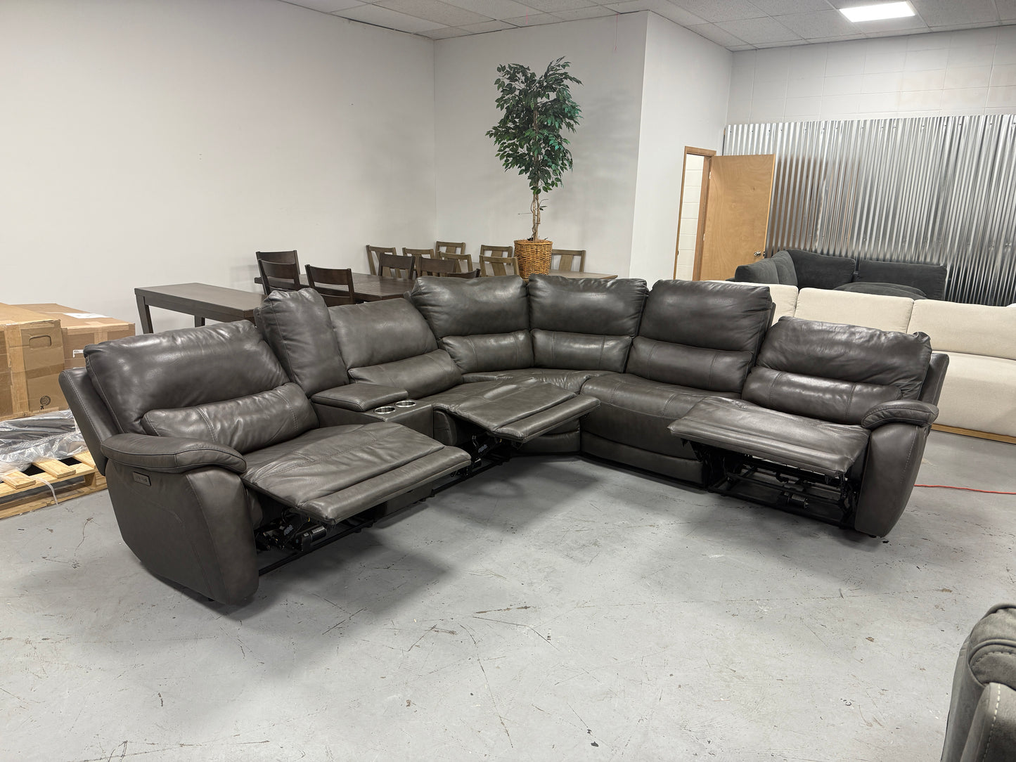 Leather Reclining Sectional